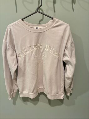 Ocean Drive Cream Embroidered Crewneck